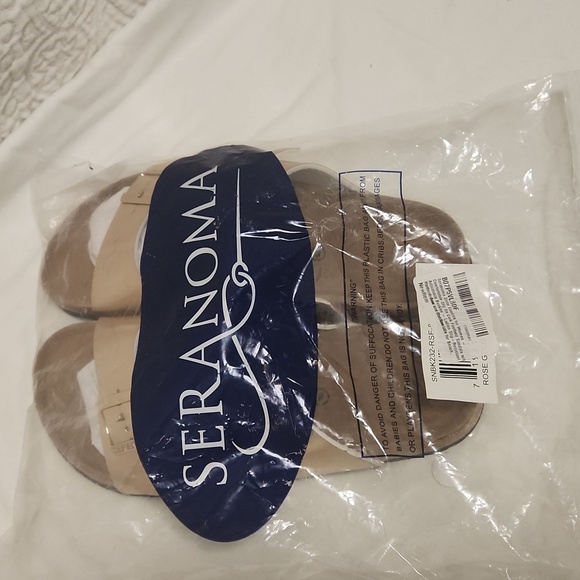 New! Seranoma slide sandals with cork bed. Perfect for beach home travel pool - Picture 5 of 5